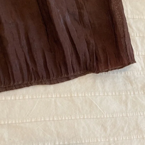 Lapis Boho sheer maxi skirt, chocolate brown and cream floral design, size Small - Picture 12 of 13